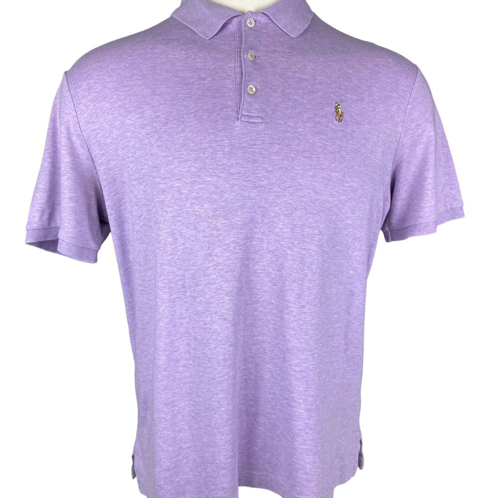 Polo Ralph Lauren Men L Purple Polo Shirt Classic Fit Multicolor Pony
